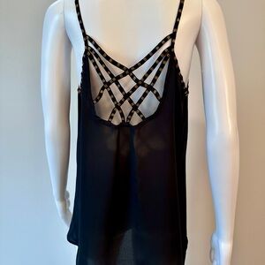 Strappy Top with Gold Bead Accents